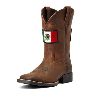 Imagem de Ariat Bota jovem Orgullo Mexicano II ocidental, marrom envelhecido, Marrom envelhecido, 12.5 Big Kid