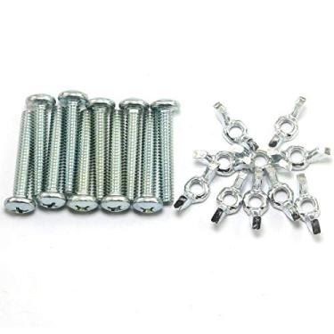 Imagem de Conjunto de 10 parafusos RuiLing com kit de porca de asa banhado a zinco de aço carbono para montagem de ferragens de fixação - 10 porcas de asa apertadas à mão 1/4" -20 x 1-1/2" Phillips parafuso de cabeça