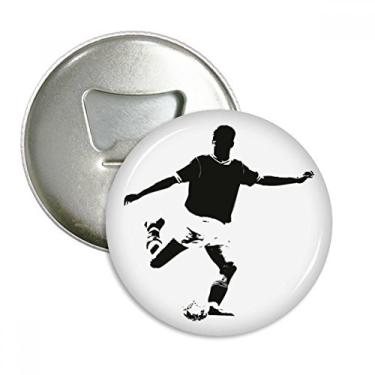 Imagem de Abridor de garrafas de futebol de educação física com ímã de geladeira emblema multifuncional