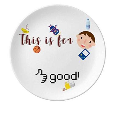 Imagem de Prato de porcelana para jantar redondo com suporte de expressão, appreciation