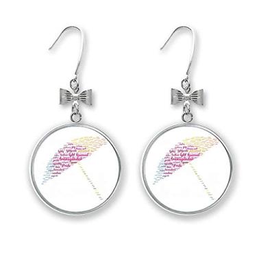 Imagem de Guarda-chuva arco-íris Lgbt Wordcloud brincos de laço com gancho perfurado