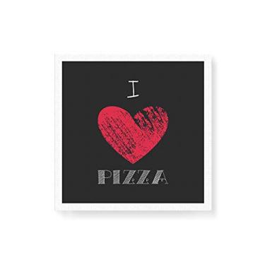 Imagem de Arte Maníacos Quadro Decorativo em Tela Canvas I Love Pizza - 30x30cm