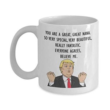 Imagem de Caneca engraçada Trump Head Nana – Caneca de café Donald Trump – Presentes para a vovó – Ideia de presente inovadora