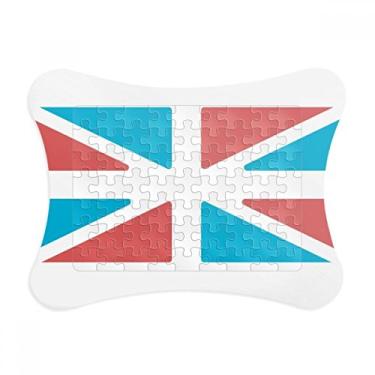 Imagem de Moldura de quebra-cabeça estilo retrô da bandeira do Reino Unido para decoração de imagem