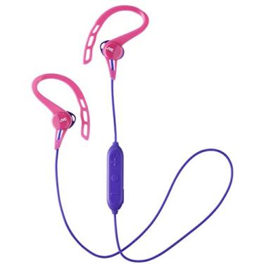 Imagem de JVC HA-EC20BTP Fones de ouvido esportivos sem fio com clipe de orelha - fones de ouvido Bluetooth intra-auriculares, à prova de suor IPX2, ajuste de movimento pivô (rosa)