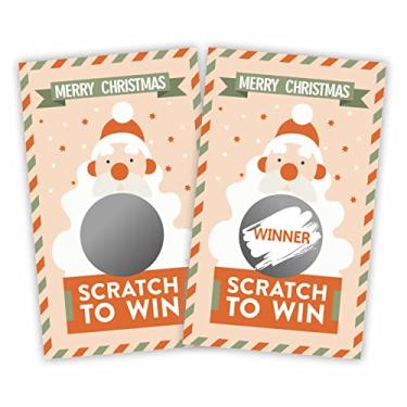 Imagem de DYIRBIIY Cartões de jogo de raspar de Natal, cartões de jogo de festa de Natal, bilhete de sorteio festivo para prêmios adultos grupos infantis, atividades de contagem regressiva de Natal - pacote com 40 (GGK-007)