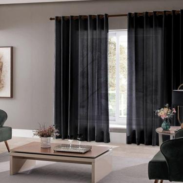 Imagem de Cortina Para Sala Quarto Roma 300X220 Admirare Cor Preta
