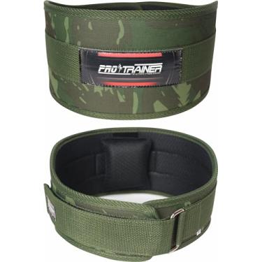 Imagem de Cinturão De Musculação Pro trainer Proteção Academia Cross Agachamento Treino (Novo camuflado verde, m)