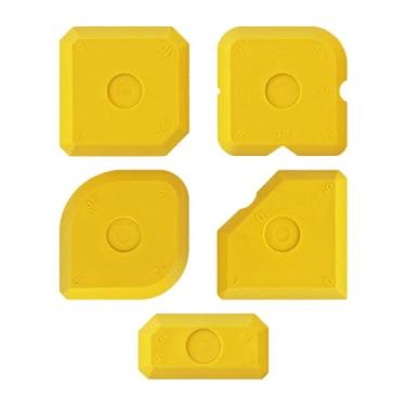 Imagem de Generic Conjunto de ferramentas de calafetagem, 5 peças, kit de corte de borda de vidro, limpador de rejunte leve para casa, cozinha, selante de chão, vedação, amarelo