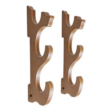 Imagem de IEUDNS Montagem na parede espada expositor espada rack de bambu decorativo multifuncional espada gancho exibição cabide para varas de pesca, 3 níveis
