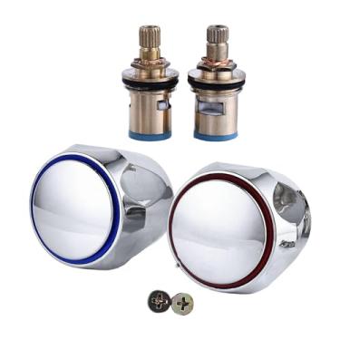 Imagem de Gralara Andles para Banheira Botão Da Bacia Do Chuveiro Peças 2 Pçs Parafusos Banheiro Lavatório 2 Pçs Válvula de Cobre Volante 1/2 Polegada, Engrossado, Tamanho real