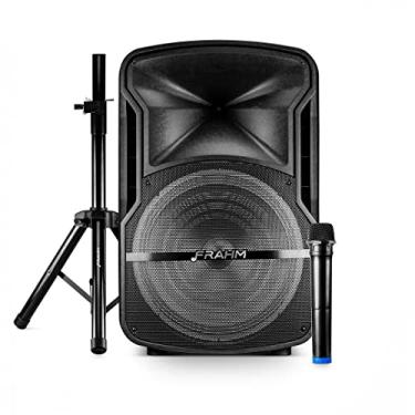 Imagem de Kit Caixa De Som Ativa CM15 Com Tripé E Microfone Rms 500 Watts Alto-Falante 15" Frahm - 32273