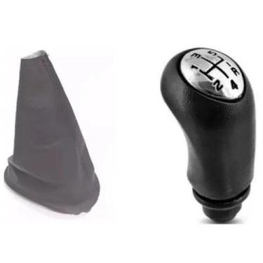 Imagem de Kit Bola Câmbio Manopla Cromada + Coifa Cinza Sandero 07-08 - 9909