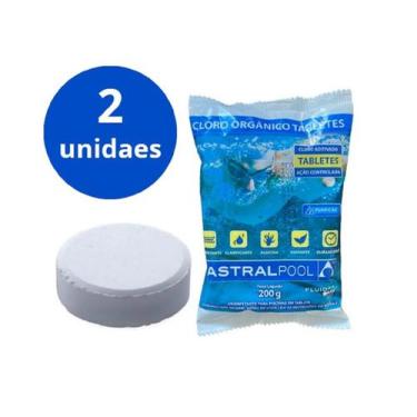 Imagem de Kit 2 Pastilhas Cloro Orgânico200g Astralpool Piscina - Sodramar