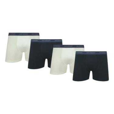 Imagem de Kit Com 4 Cuecas Boxer Box Lupo Cuecas Box Malha Algodão Cotton, Branc