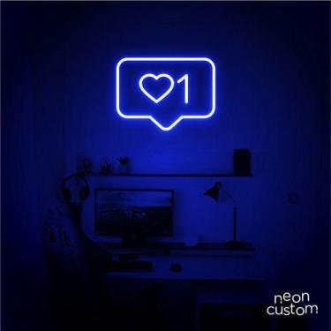 Imagem de luminaria letreiro Neon Led Like 60x50 luminoso decoração p/ selfie - 