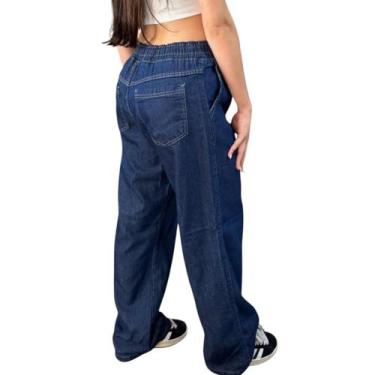 Imagem de Calça Jeans Wide Leg Feminina Balão Baggy Perna Larga - Mitchelgutto, 