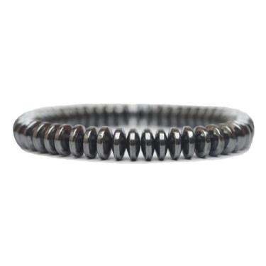Imagem de Pulseira Masculina Disco de Hematita - Vorax Acessórios, GG - 20cm a 2