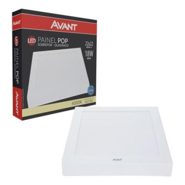 Imagem de KIT c/05 Led Painel Pop Plafon Sobrepor Quadrado 22x22 NE 4000k 18w Bi