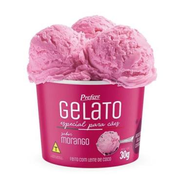 Imagem de Sorvete Prefere Gelato para Cães Adultos Morango 30g