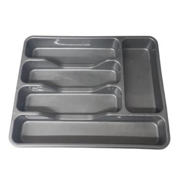 Imagem de PORTA TALHERES PARA GAVETA COM 5 DIViSÓRIAS PRATA MICROMAX