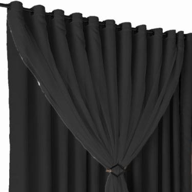 Imagem de cortina para quarto e sala blecaute Roma 4,00 x 2,30 preto - Bravin Co