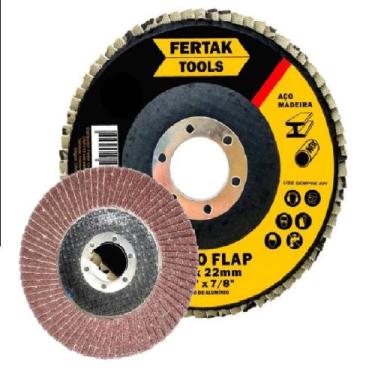 Imagem de 3x Disco De Lixa Flap 4-1/2 - 115Mm Diversos Grãos - Fertak,  Grao 080