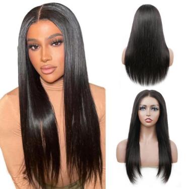 Imagem de Peruca Lace Front Lisa Cabelo 100 Humano Natural Preta 60cm - Maya Hai