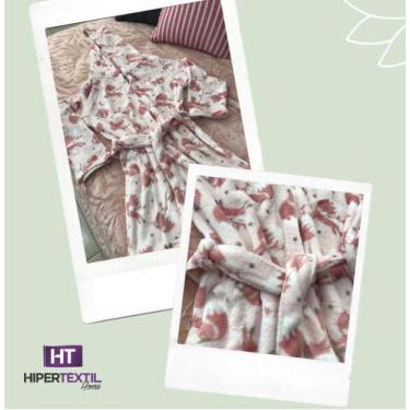 Imagem de Roupão Infantil Microfibra com Capuz - Tamanho G Cor Rosa Fox - Bene C