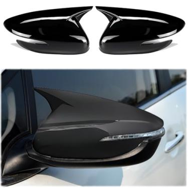 Imagem de MUXEE Capa de espelho retrovisor, para KIA forte/K3/cerato 2014 2015 2016 2017 2018 caixa de seta, acessórios de capa de espelho retrovisor esportivo - preto brilhante