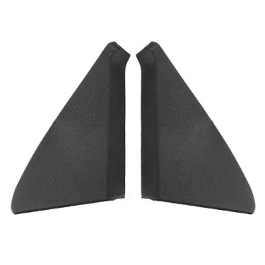 Imagem de VekAuto 1 par de acabamento triangular de canto do espelho retrovisor lateral compatível com VW GOLF JETTA 1985-1992, capa de painel de espelho lateral esquerda preta de plástico durável