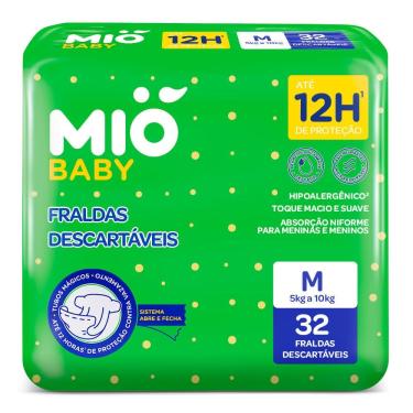 Imagem de Fralda Descartável Mió Baby Tamanho M com 32 Unidades