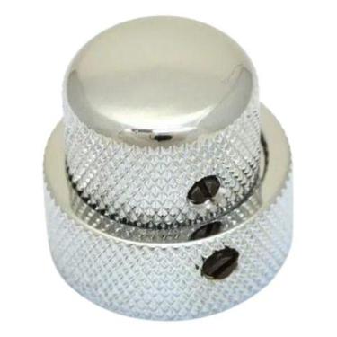 Imagem de Kit 3 Knob Metal Push Pull Largo Curto Cromado Dolphin