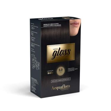 Imagem de Coloração Creme Hidra Gloss 5.0 Castanho Claro - Acquaflora