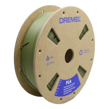 Imagem de Dremel Filamento flexível para impressora 3D DigiLab PLA-OLI-01, diâmetro de 1,75 mm, peso do carretel de 0,75 kg, cor verde-oliva, habilitado para RFID, novo carretel de papelão