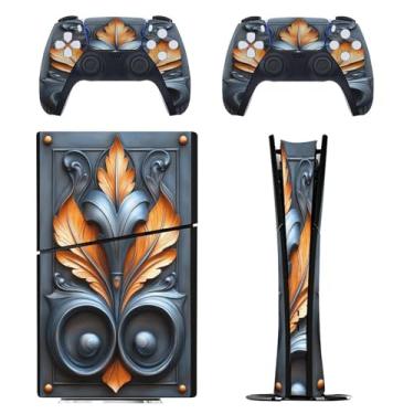 Imagem de Skin for PS5 Slim Digital Edition, capa adesiva para console e controle PlayStation 5, película protetora removível fácil de envolver acessórios para jogos, decalque capa completa - padrões artísticos
