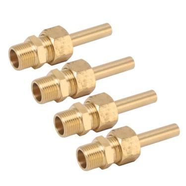 Imagem de Tgoon 4 peças de bocal de fonte de água, cobre puro, grande, hexagonal, jato direto, bocal único, rosca macho para jardim, parques de diversões (G3/8)