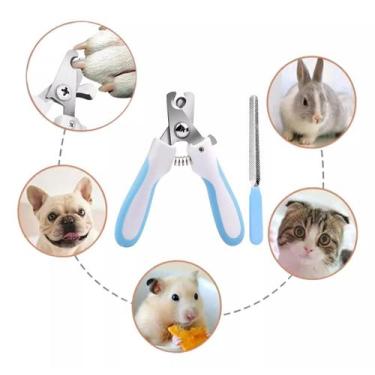 Imagem de Tesoura Para Pet e Lixa Corte De Unhas Cães E Gato Lixa de Unhas Pet T