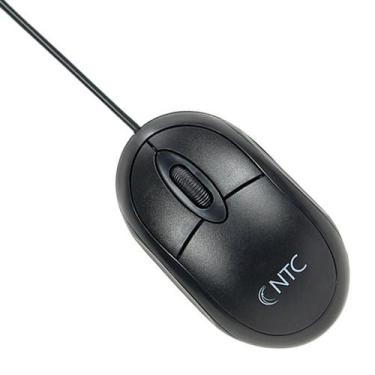 Imagem de Mouse NTC Office Ambidestro 3 Botões C/Fio 1000DPI Preto