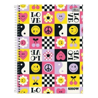Imagem de Caderno Tilibra Univ Espiral C D 1 Mat 80 Fls Show Feminino Com Adesiv