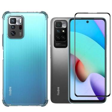 Imagem de Capa Anti Impacto + Pelicula 3D Compatível Xiaomi Redmi 10 Tela 6.5 - 