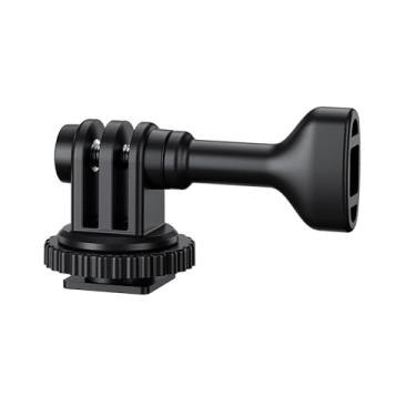 Imagem de JJC Suporte de tripé 2 em 1 e adaptador de montagem de câmera Hot Shoe para GoPro Go Pro Hero 13 12 11 10 9 8, DJI Osmo Action 5 4 3 e mais câmera de ação em tripé de 1/10.2 cm-20 ou câmera Canon