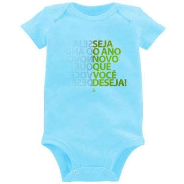 Imagem de Body Bebê Seja o ano novo que você deseja! - Foca na Moda, Azul bebê, 