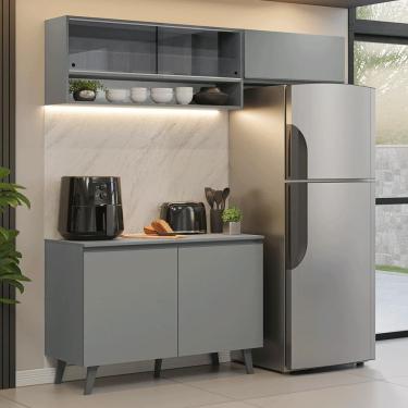 Imagem de Armário de Cozinha Compacta 200cm Cinza Nice Madesa XA10