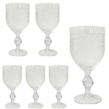 Imagem de Taça de Água Acrílica  Premium 400ml Suco Refresco Kit 6 pçs - LSC Toy