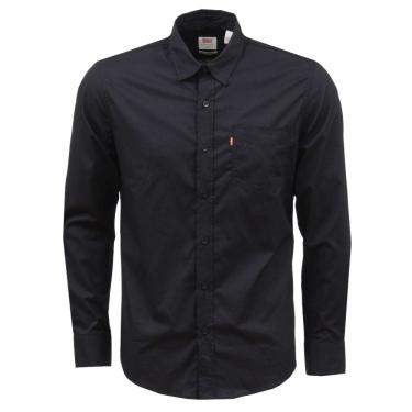 Imagem de Camisa Manga Longa Masculina Preta Lisa Levi`s 33195