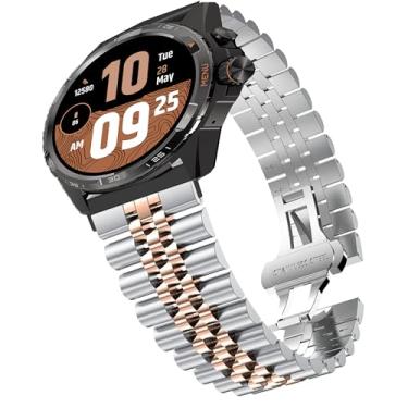 Imagem de Compatível com pulseiras Ticwatch Atlas, pulseira de metal inoxidável sólido de 20 mm, 22 mm e 24 mm com fecho dobrável de borboleta, compatível com Ticwatch Atlas, Pro 5 Enduro, Pro 5, Pro 3 Ultra