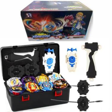 Imagem de Beyblade Maleta 8 Beys + 3 Lançadores e Pegada Grip - Storm Gyro