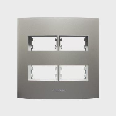 Imagem de Placa 4X4 com Suporte Para 4 Módulos Distanciados Inova Pro Class Alumbra Titanium