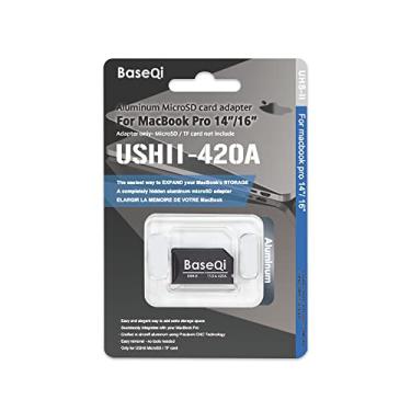 Imagem de BASEQI UHS-II Adaptador microSD de alumínio para MacBook Pro 2021 M1 de 14 e 16 polegadas (adaptador, prata)